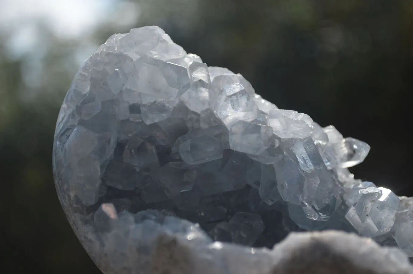 Polished Blue Celestite Crystal Centred Egg x 1 From Sakoany, Madagascar
