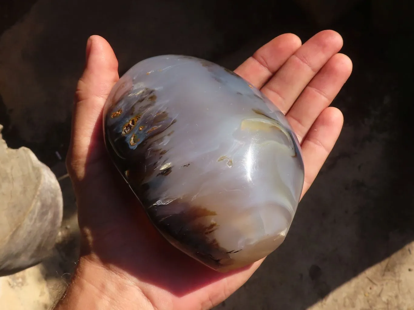 Polished Dendritic Agate Standing Free Form x 1 From Madagascar