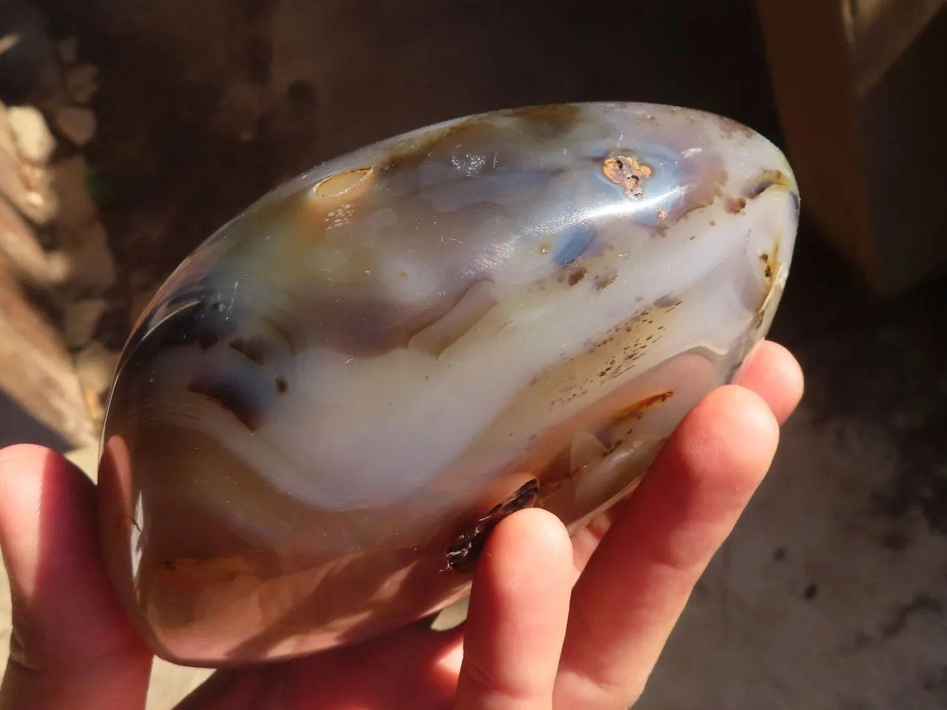 Polished Dendritic Agate Standing Free Form x 1 From Madagascar
