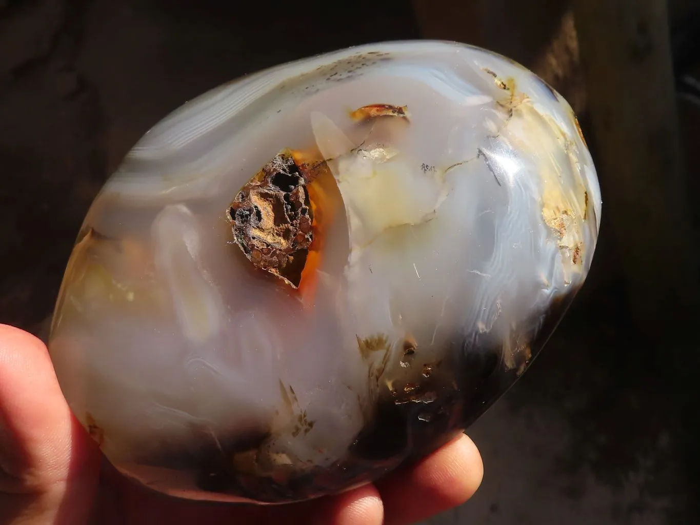 Polished Dendritic Agate Standing Free Form x 1 From Madagascar