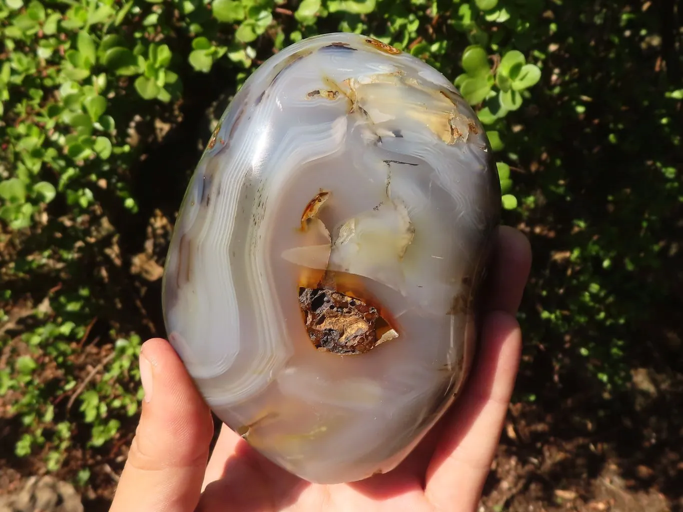 Polished Dendritic Agate Standing Free Form x 1 From Madagascar