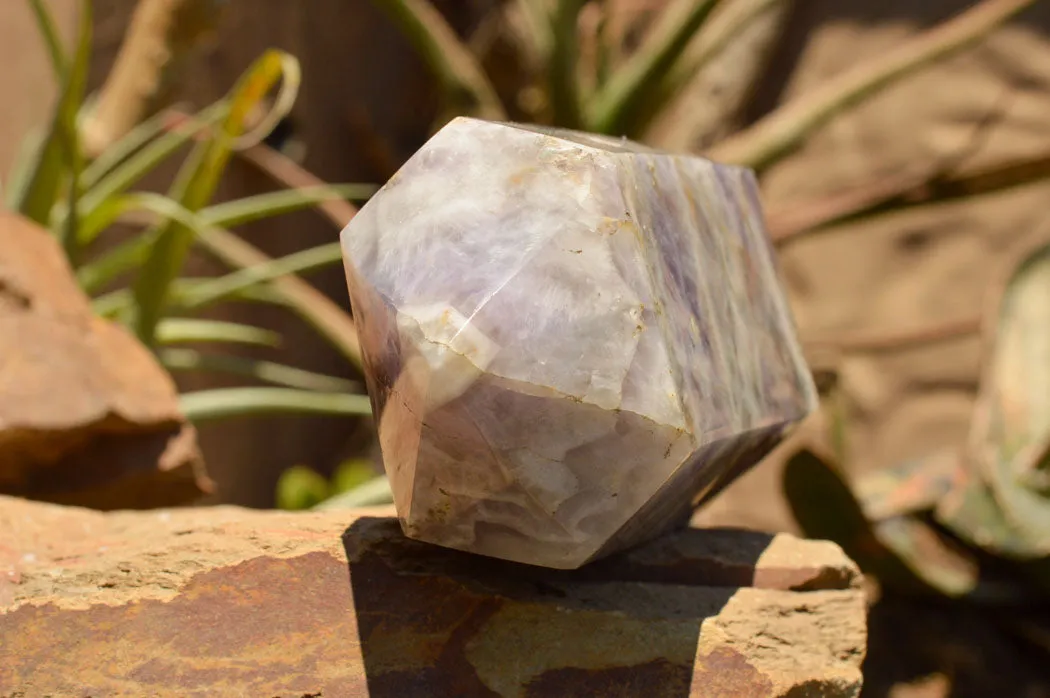 Polished Large Chevron Amethyst Point x 1 From Madagascar
