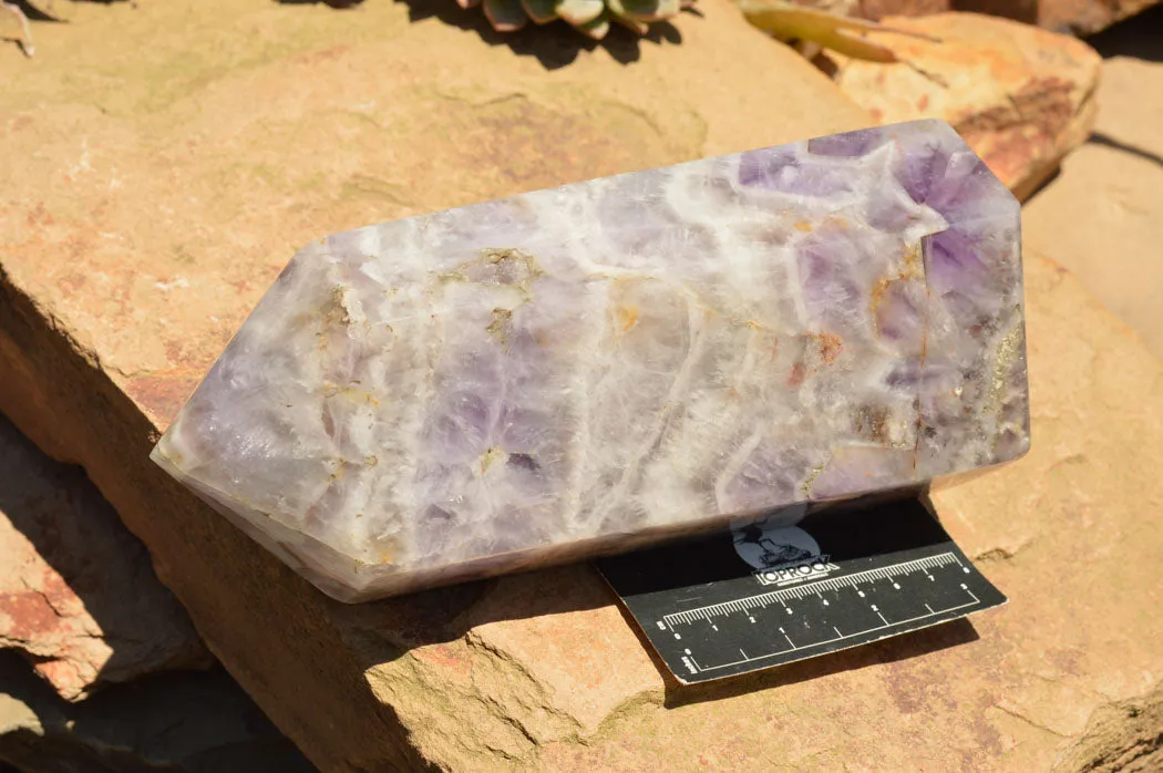 Polished Large Chevron Amethyst Point x 1 From Madagascar