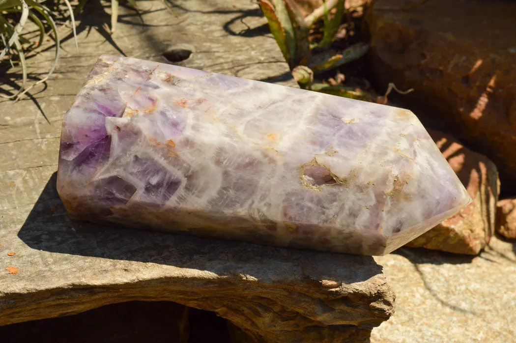 Polished Large Chevron Amethyst Point x 1 From Madagascar