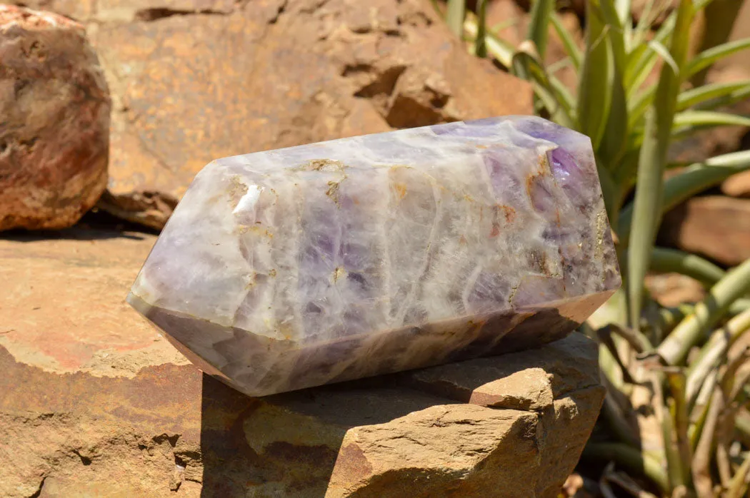 Polished Large Chevron Amethyst Point x 1 From Madagascar