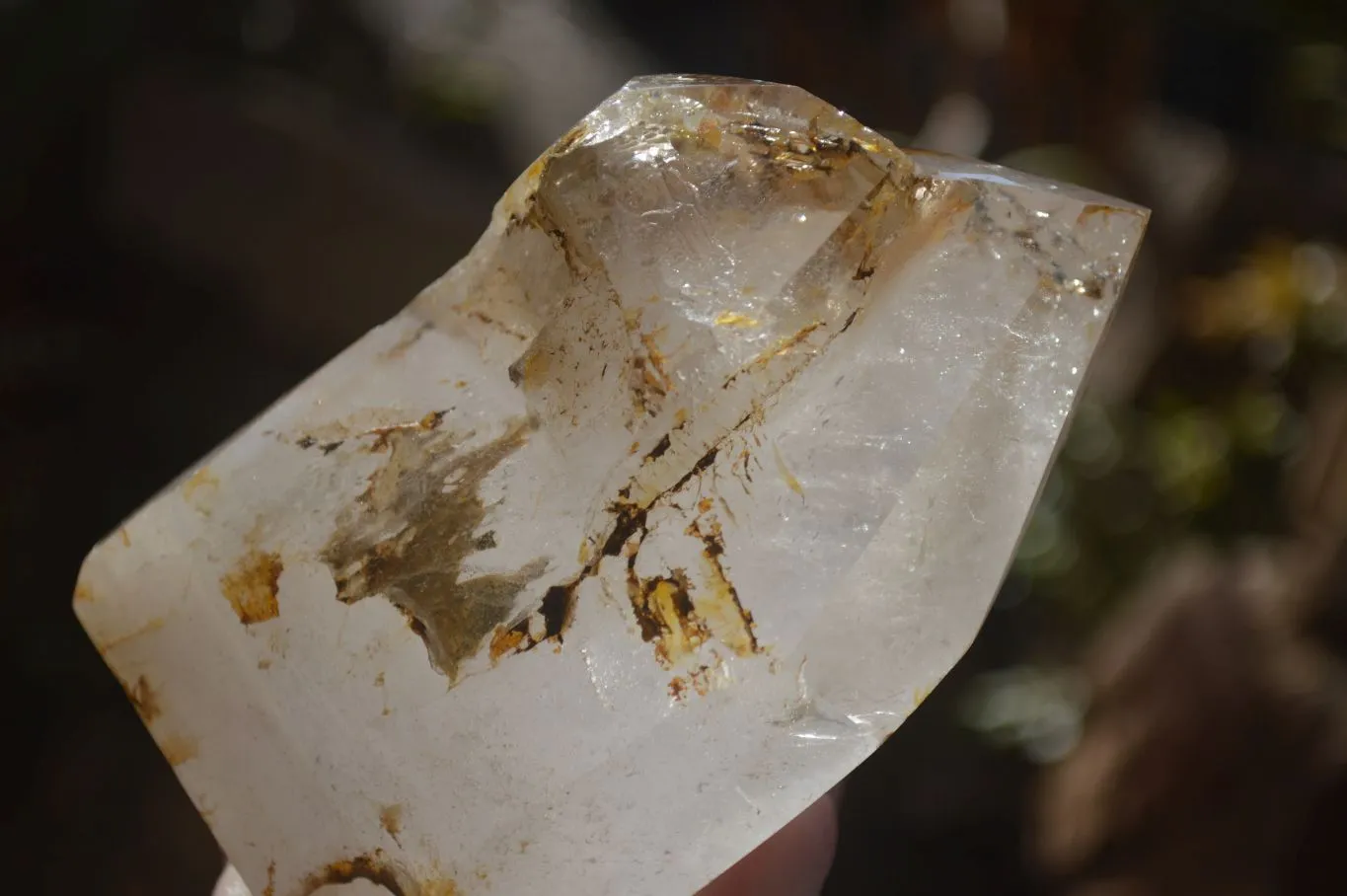Polished Large Triple Headed Window Quartz Crystal x 1 From Madagascar