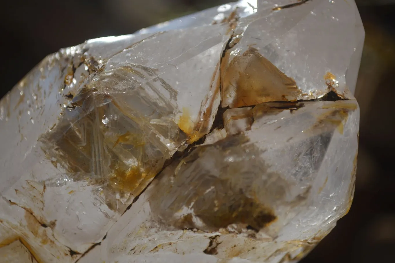 Polished Large Triple Headed Window Quartz Crystal x 1 From Madagascar
