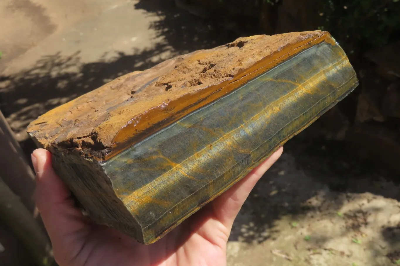 Polished Partially Blue & Gold Tigers Eye Slab x 1 From South Africa