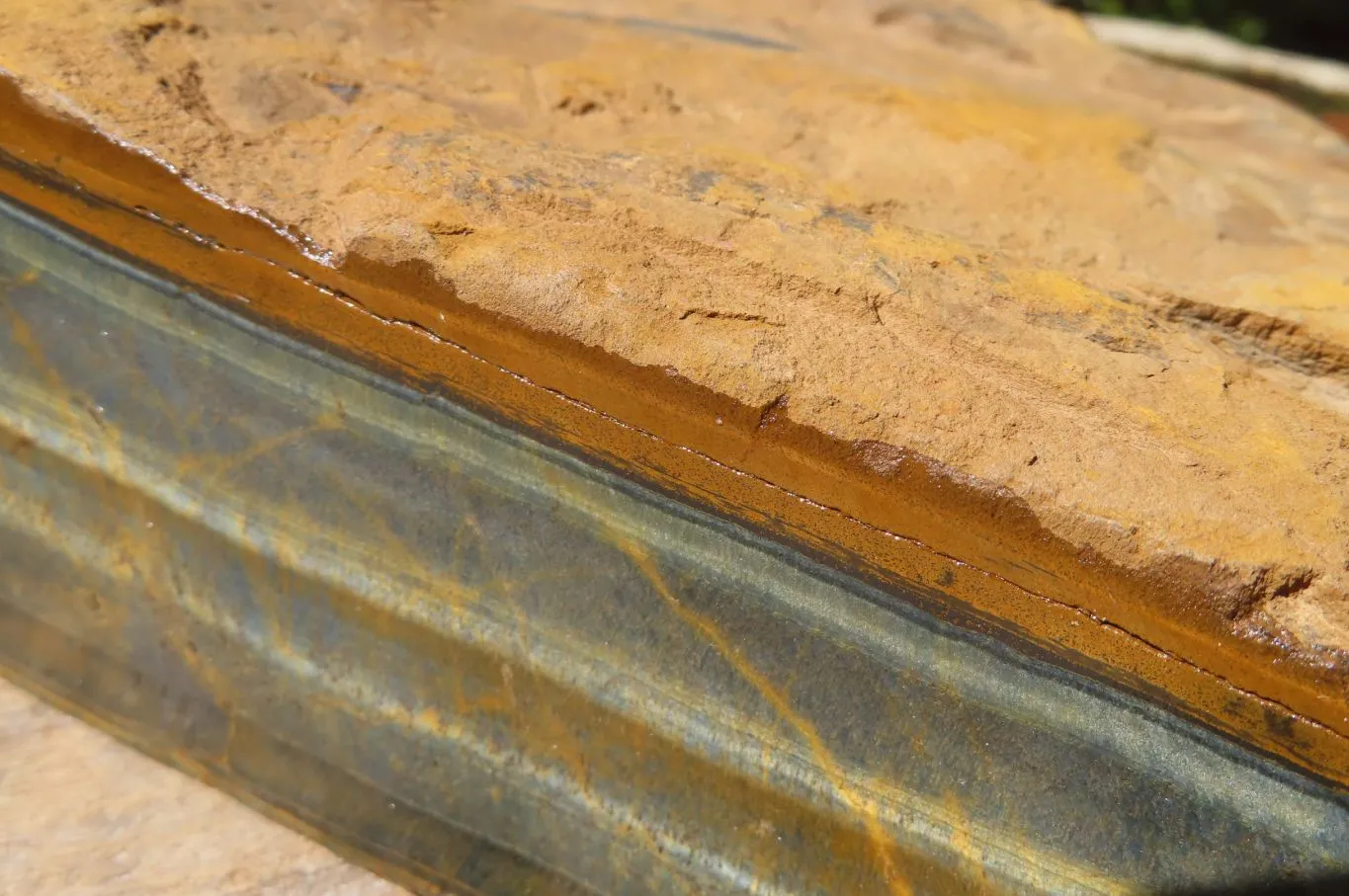 Polished Partially Blue & Gold Tigers Eye Slab x 1 From South Africa