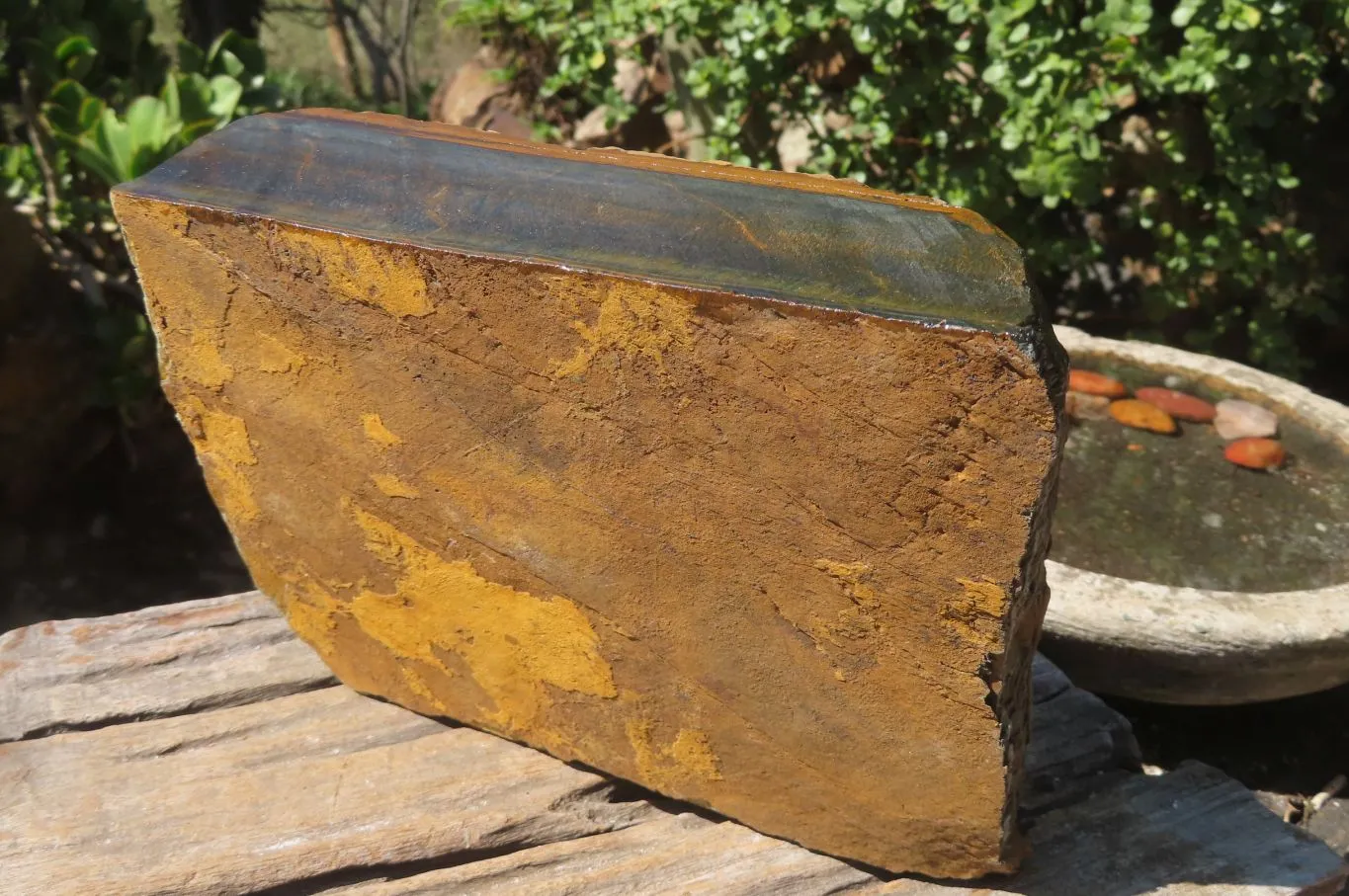 Polished Partially Blue & Gold Tigers Eye Slab x 1 From South Africa