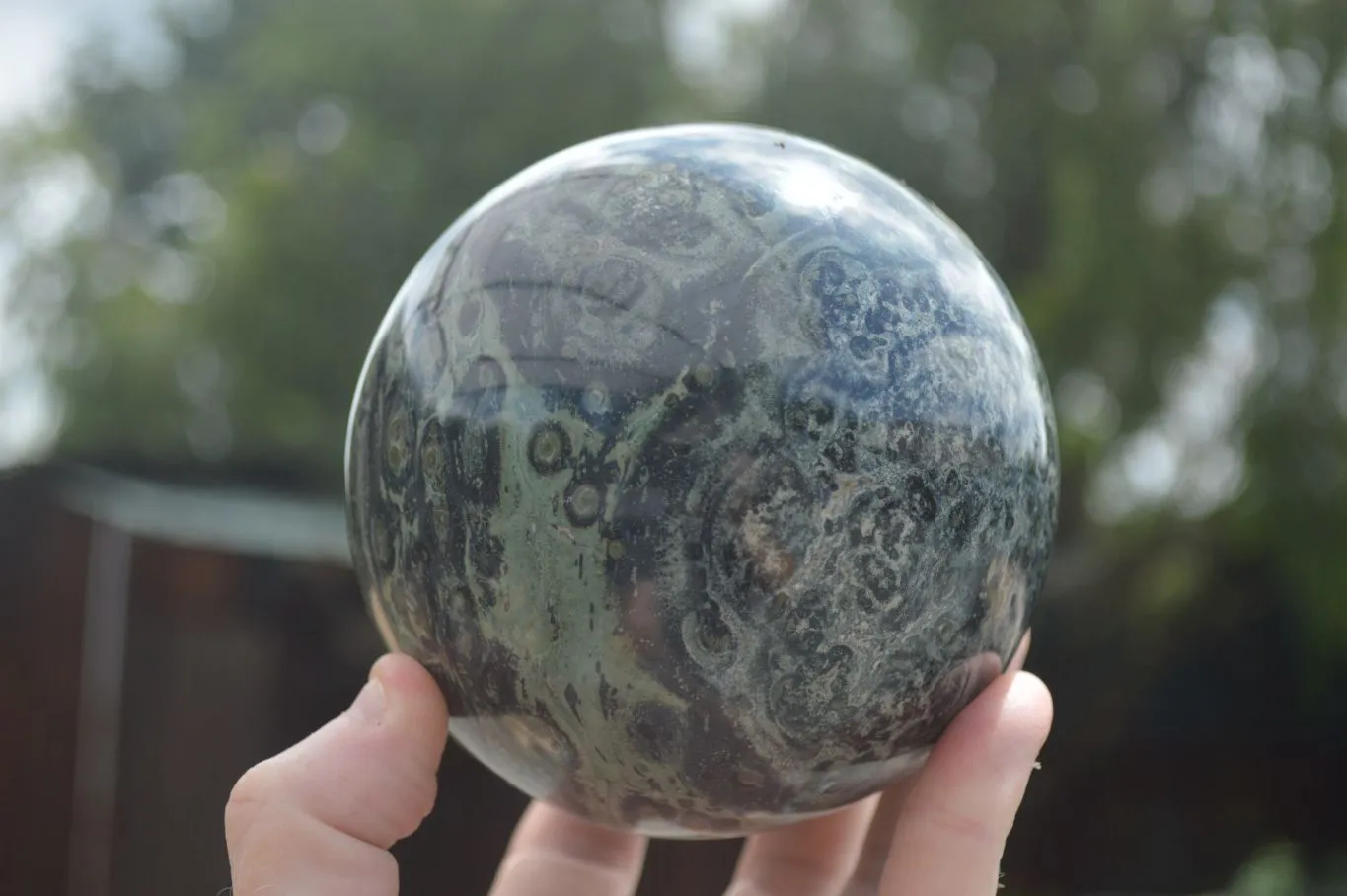 Polished Stromatolite / Kambamba Jasper Sphere  x 1 From Mahajanga, Madagascar