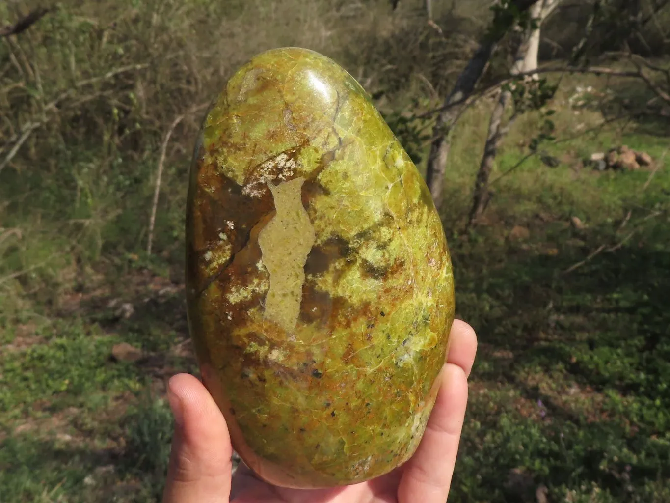 Polished Stunning Green Opal Standing Free Form x 1 From Antsirabe, Madagascar