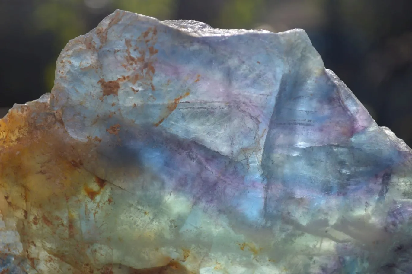 Polished Watermelon Fluorite Slice x 1 From Uis, Namibia