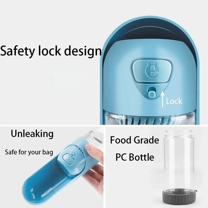 Portable Pet Water Bottle Feeder for Dogs with Filter: Travel Drinking Bowl