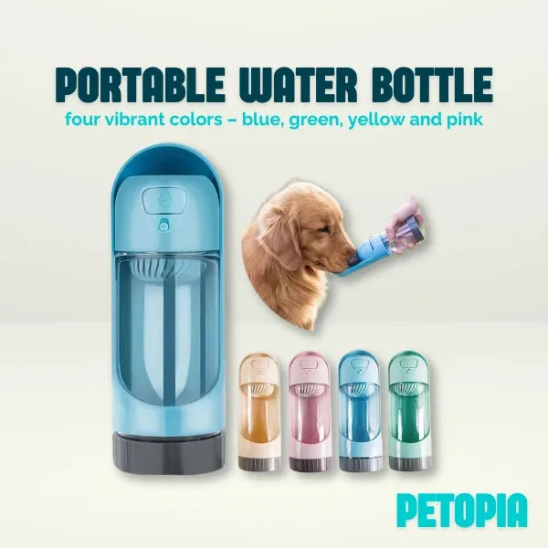 Portable Pet Water Bottle Feeder for Dogs with Filter: Travel Drinking Bowl