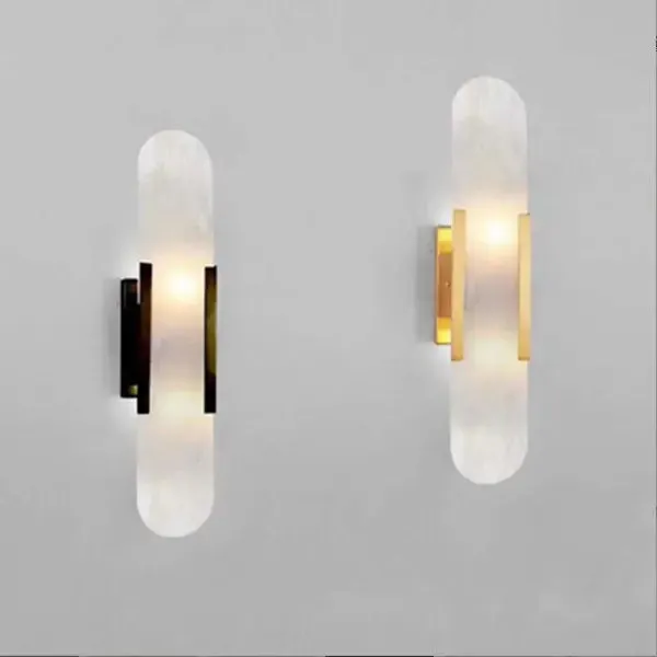 Post-modern natural marble wall lamp living room TV background wall designer bedroom bedside light luxury porch aisle lamp