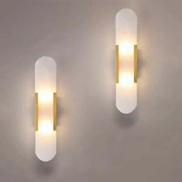 Post-modern natural marble wall lamp living room TV background wall designer bedroom bedside light luxury porch aisle lamp