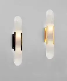 Post-modern natural marble wall lamp living room TV background wall designer bedroom bedside light luxury porch aisle lamp