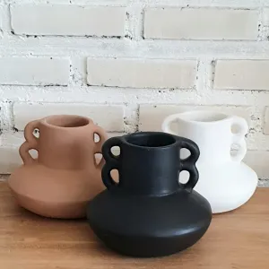 Pottery Vase With Unique Handle