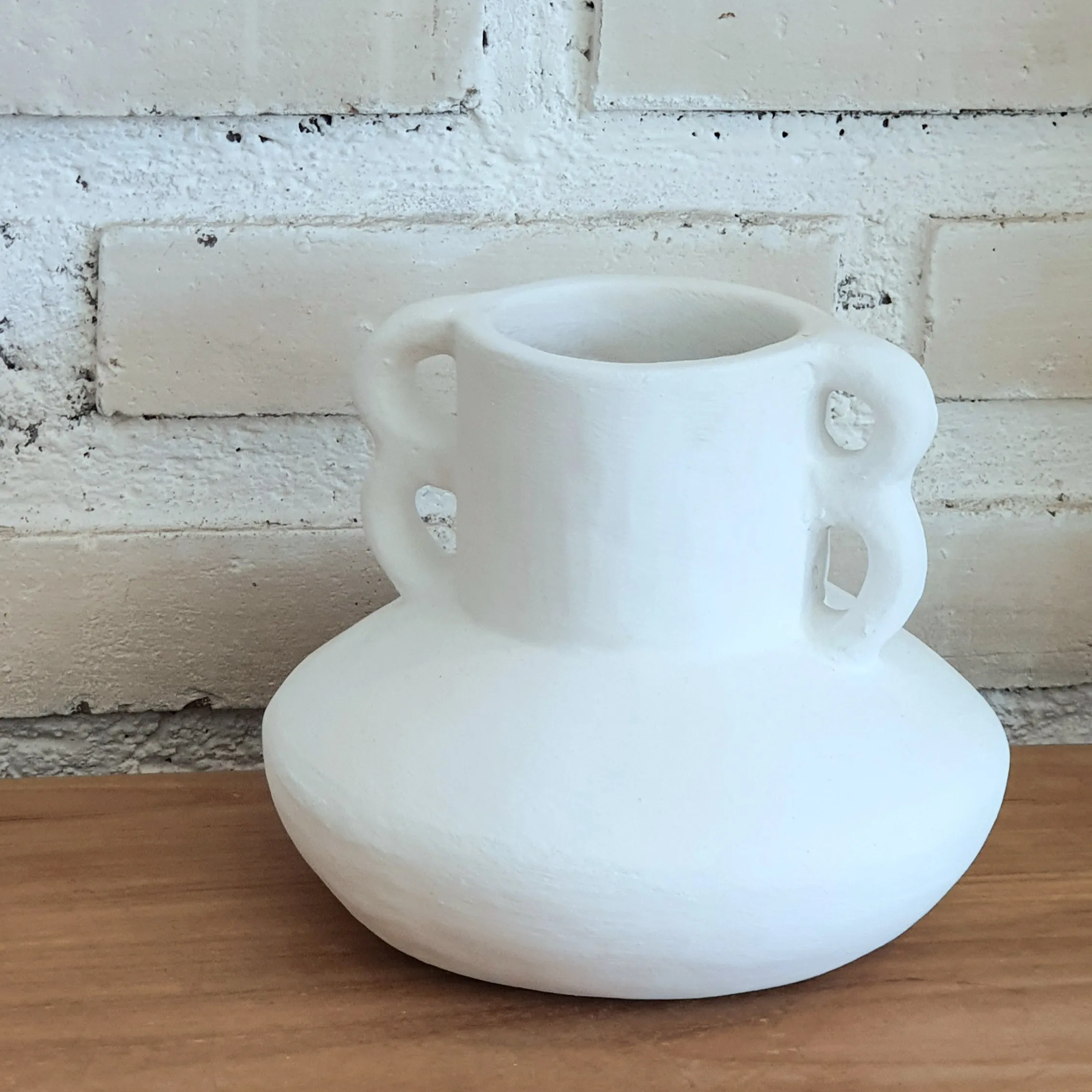 Pottery Vase With Unique Handle
