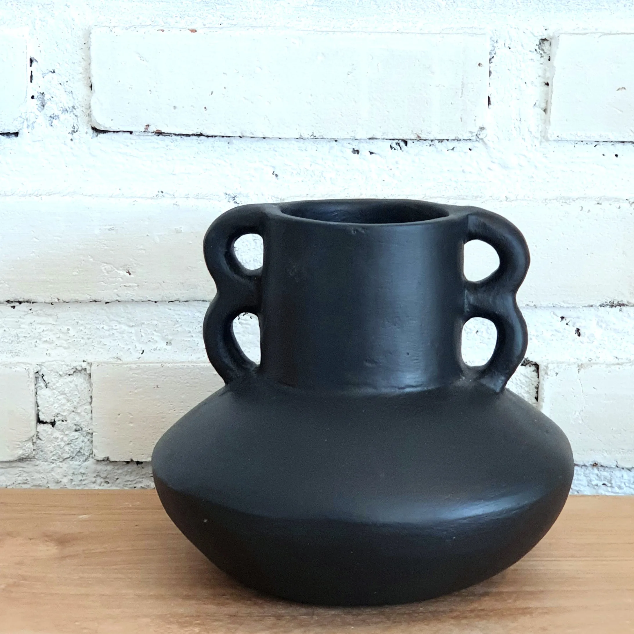 Pottery Vase With Unique Handle