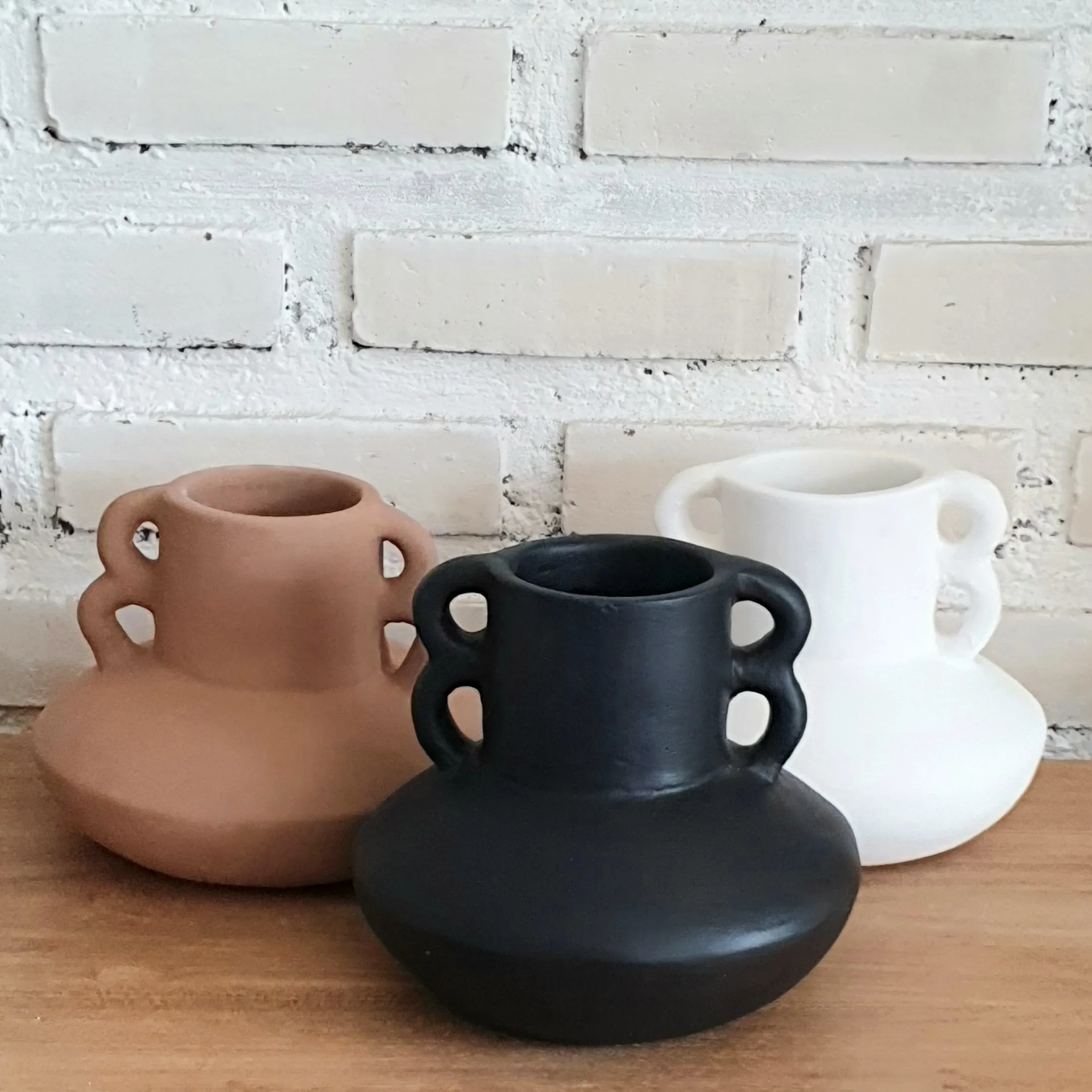 Pottery Vase With Unique Handle