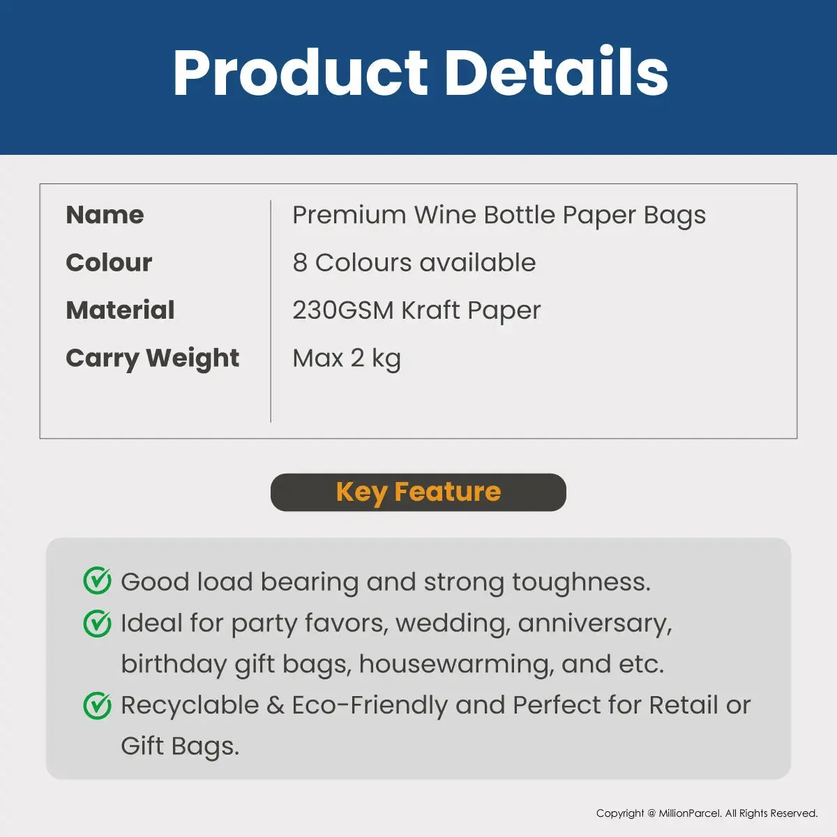 Premium Wine Paper Bag | Wine Gift Bag