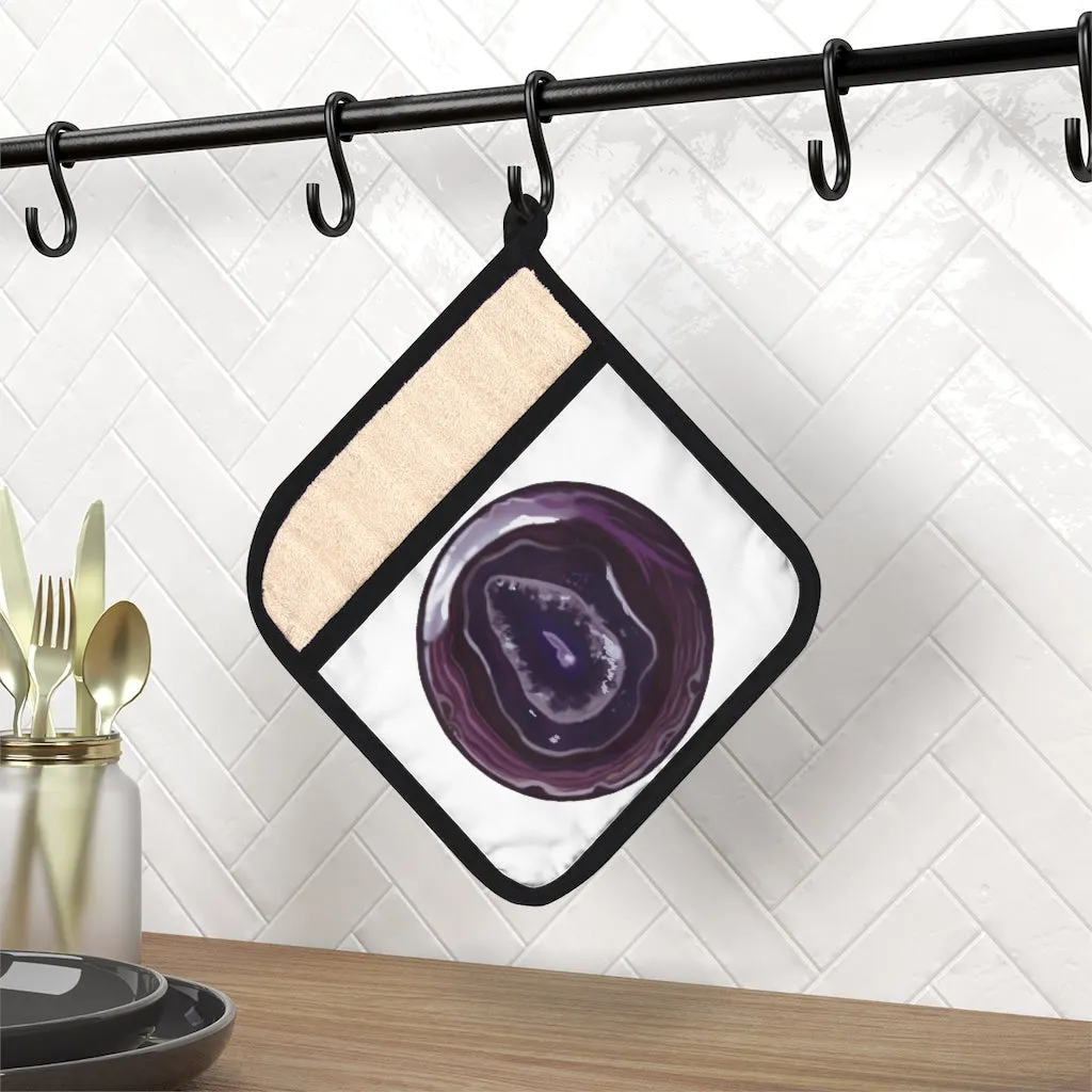 Purple Rock Pot Holder with Pocket