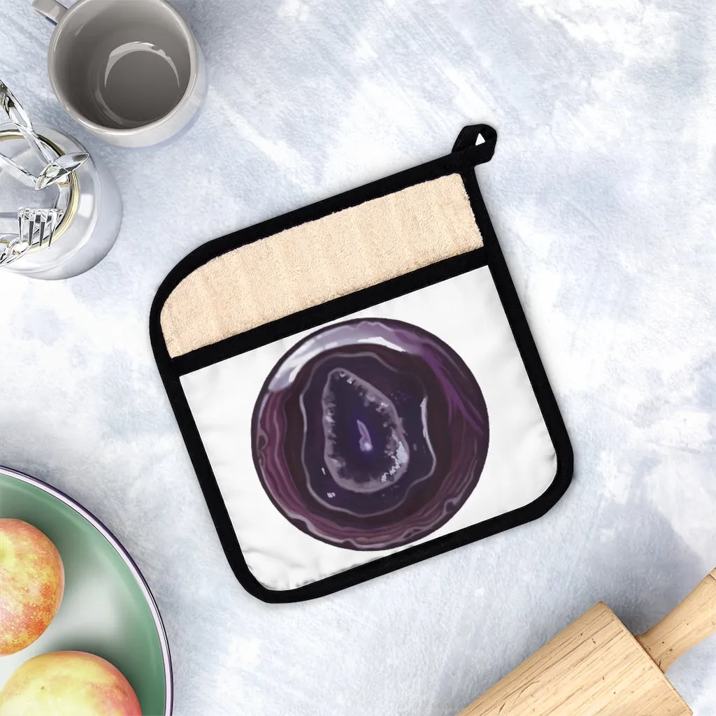 Purple Rock Pot Holder with Pocket