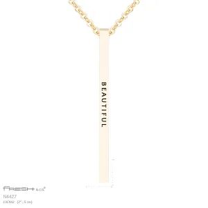 "Beautiful" Vertical Bar Necklace