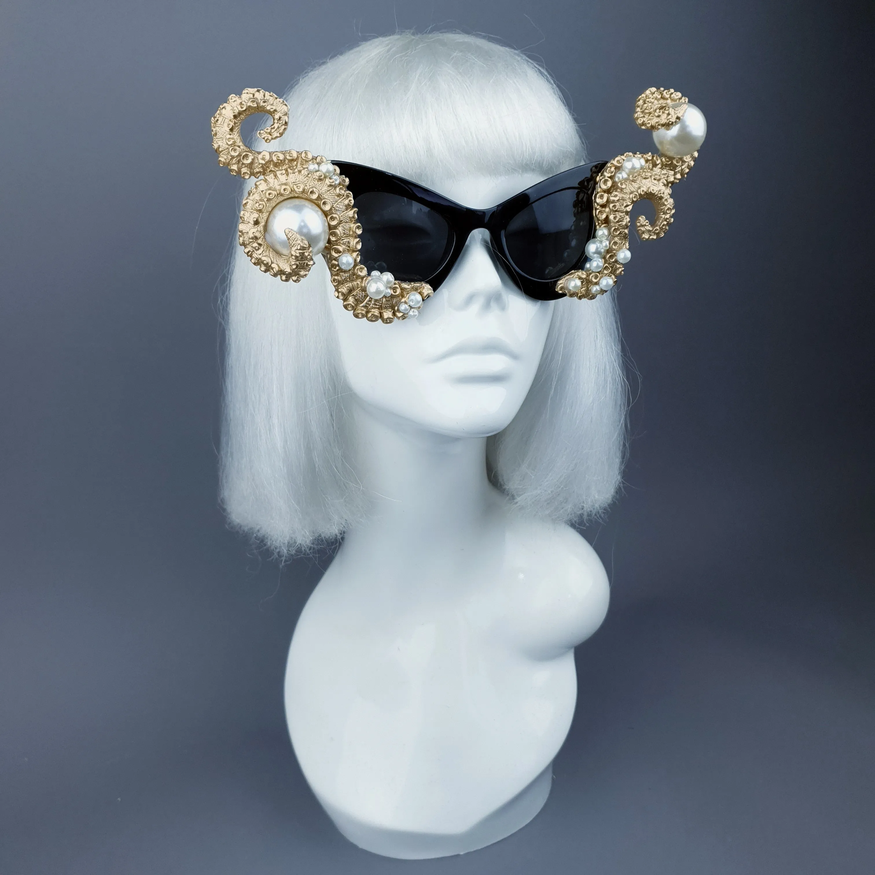 "Ursula" Gold & Pearl Octopus Kraken Tentacle Sunglasses