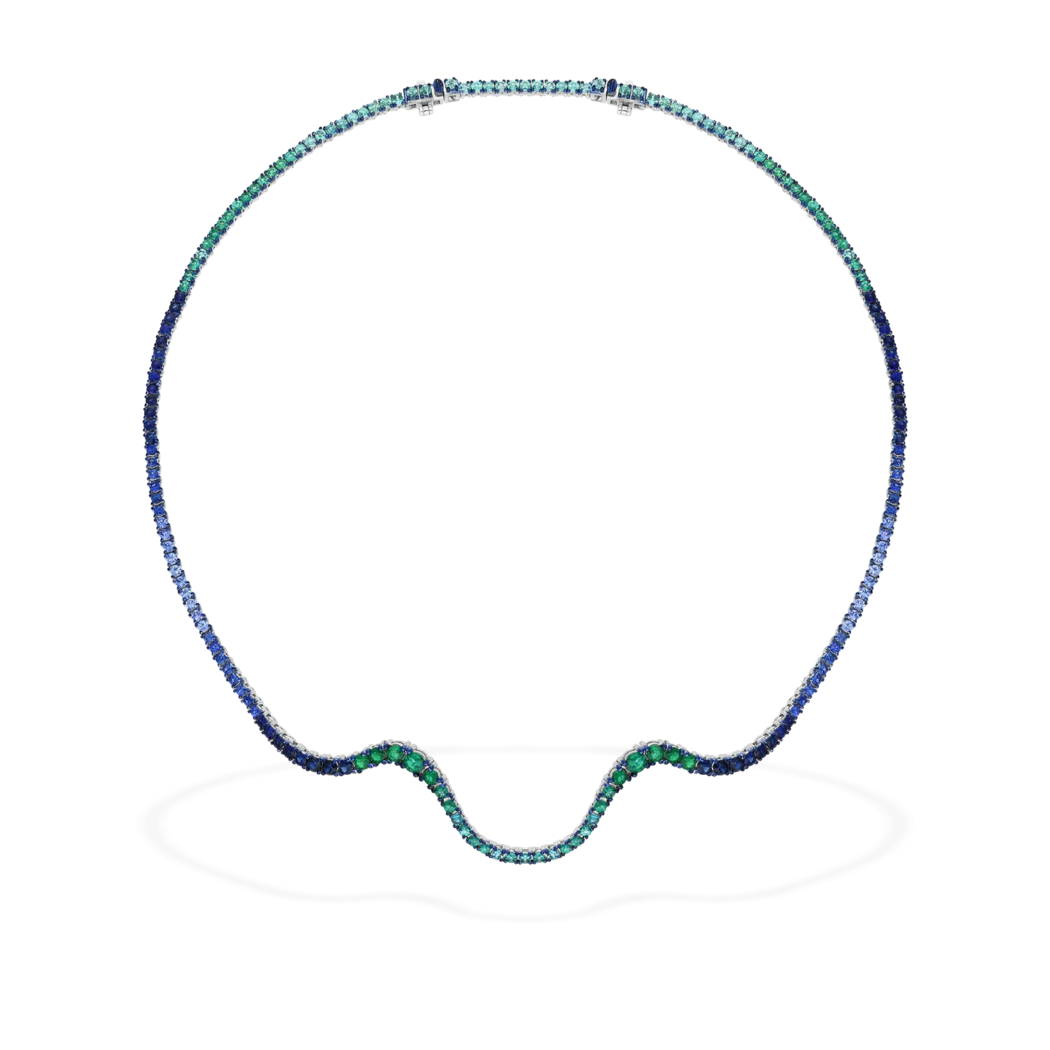Radiant Choker | Full pavé emeralds and sapphires
