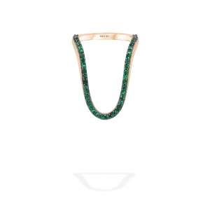 Radiant Ring  | Half pavé, rose gold & emeralds