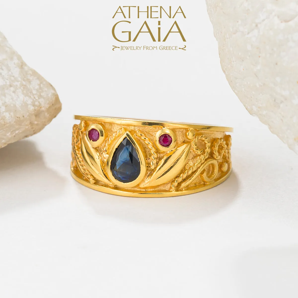 Regal Byzantine Sapphire Ring