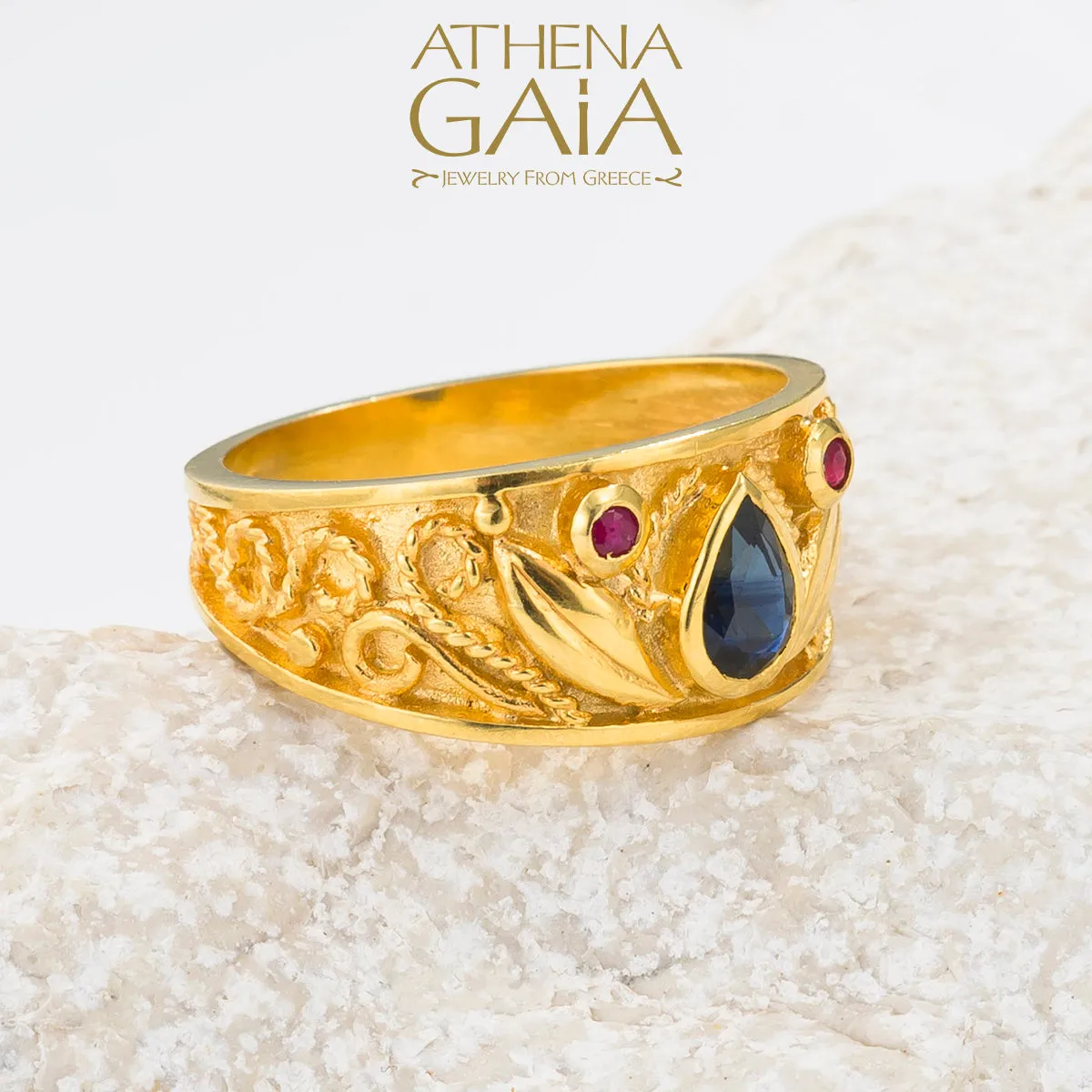 Regal Byzantine Sapphire Ring