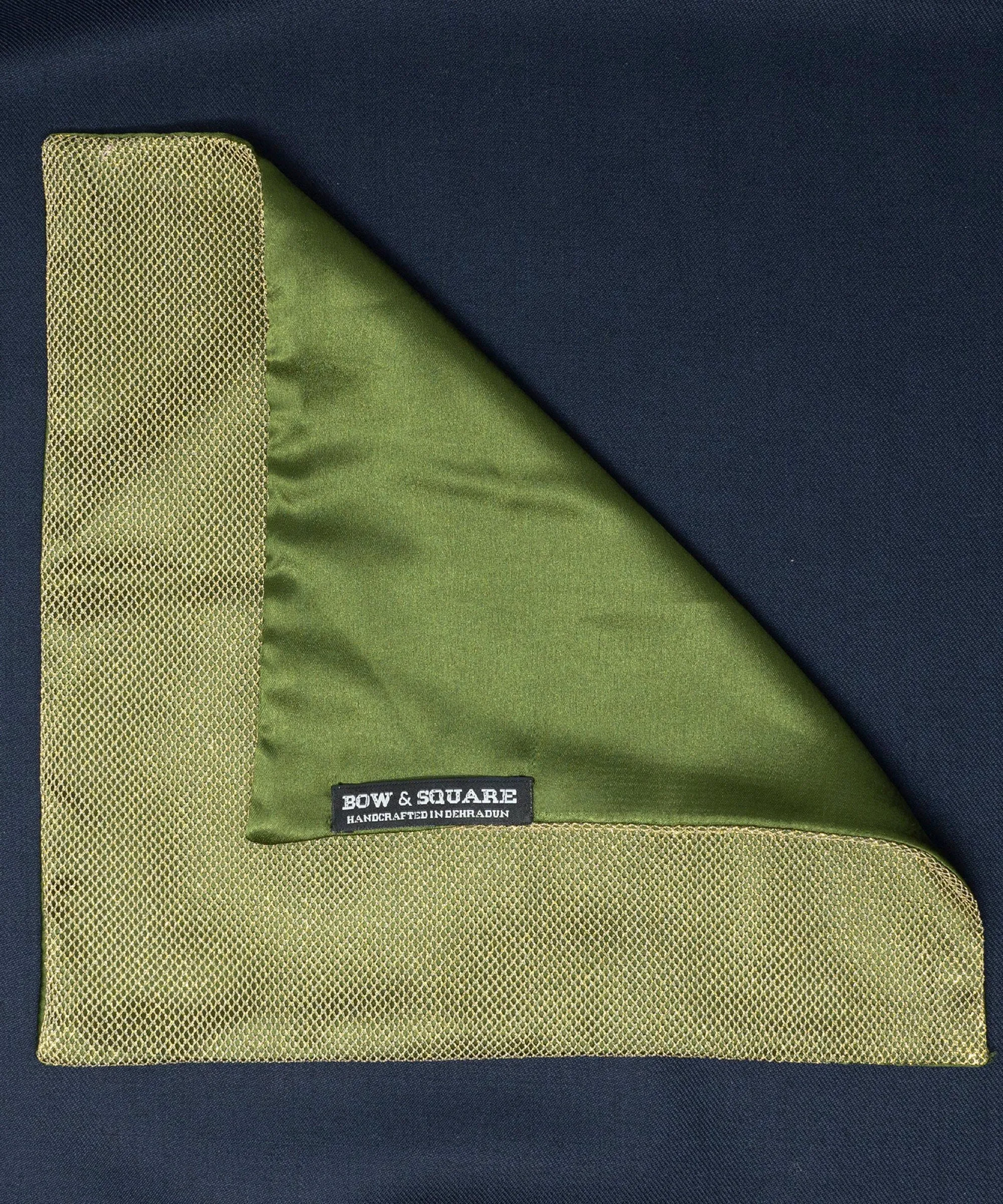 Regal Net Green Pocket Square
