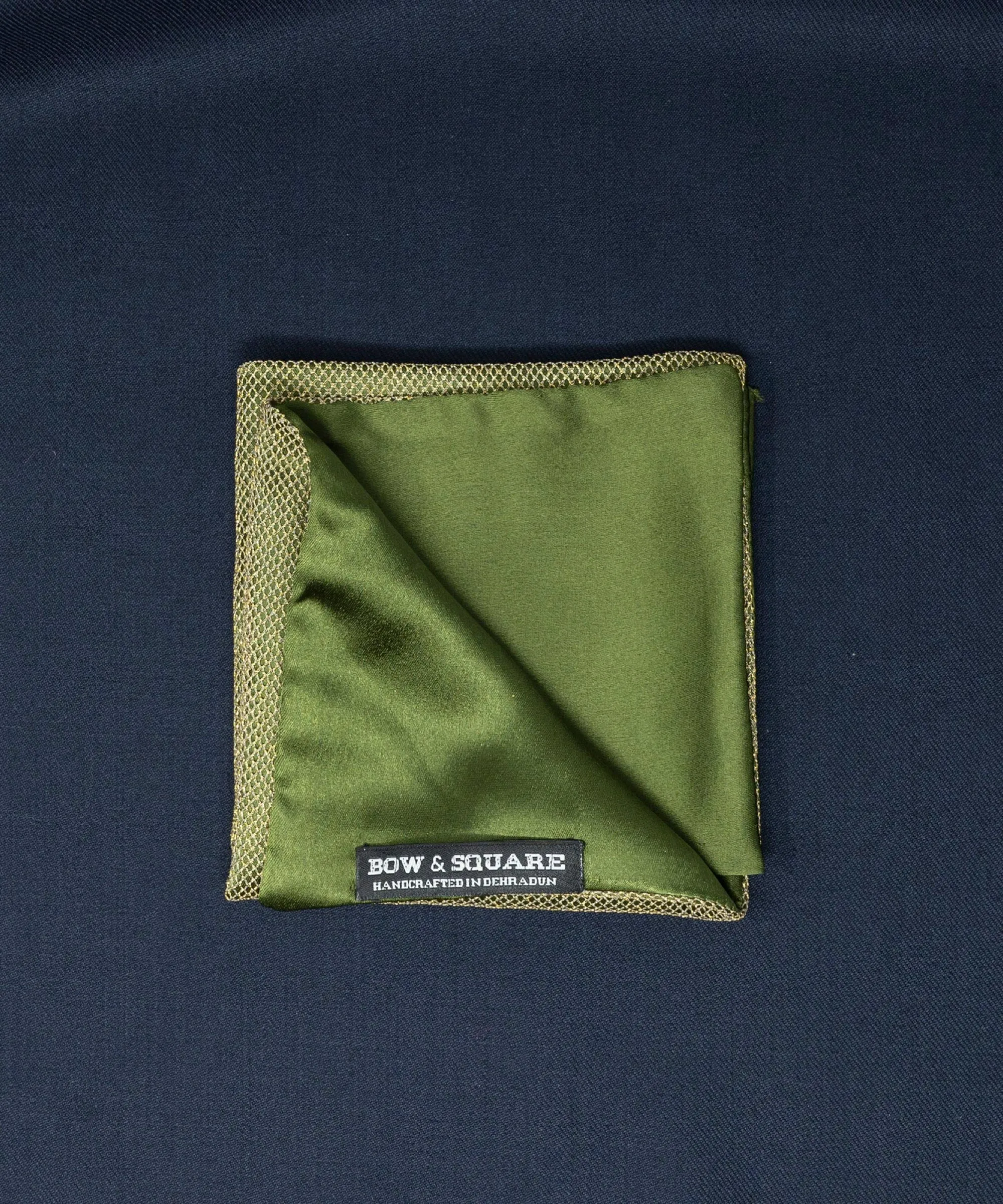 Regal Net Green Pocket Square