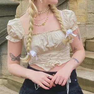 Rennaisance Lady      Corset Top Kawaii Academia Y2K Cottagecore Coquette Fairycore Dollette Princesscore