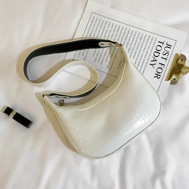 Retro Crocodile Pattern Crossbody Bags For Women 2021 Luxury Hobo Bags Women Bags Designer Saddle Bags Lady Purses And Handbags