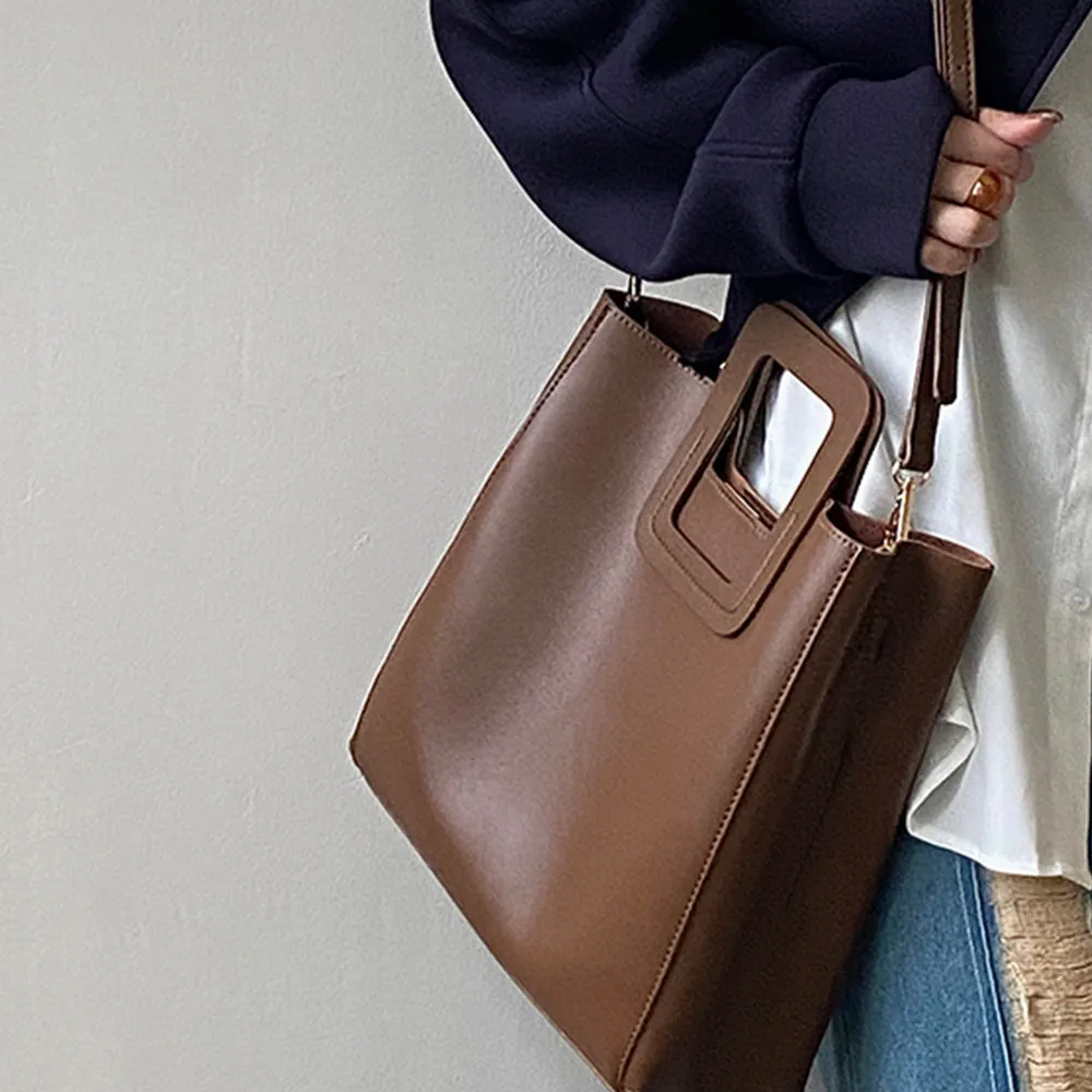 Retro handheld tote bag, large capacity shoulder crossbody bag, crossbody handbag for women