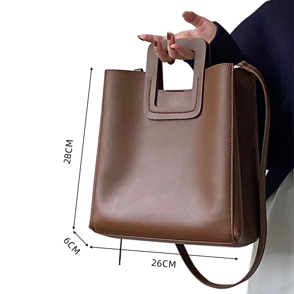 Retro handheld tote bag, large capacity shoulder crossbody bag, crossbody handbag for women