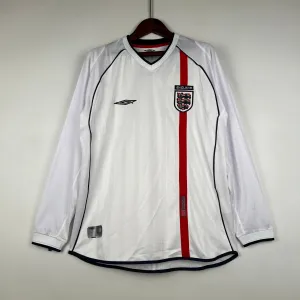 Retro long sleeve England 2002 Home S-XXL