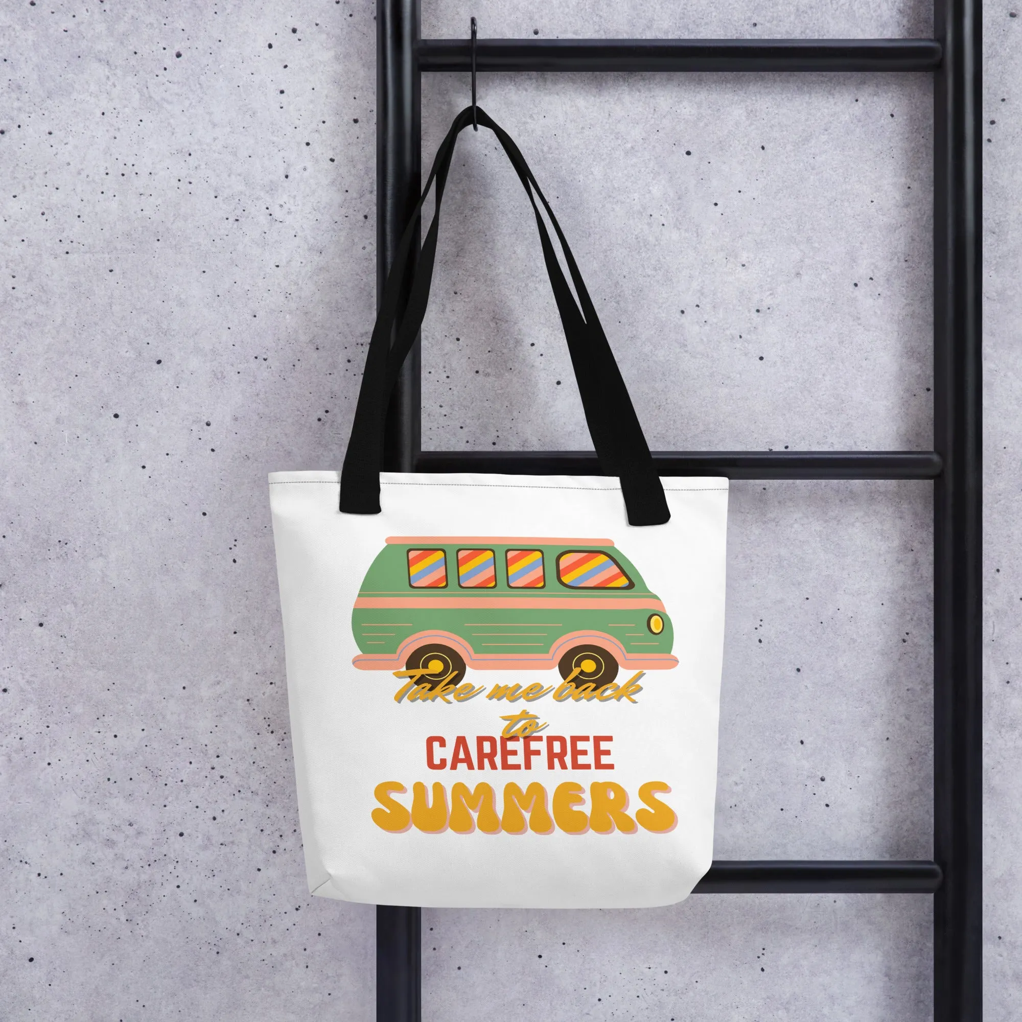 Retro Roadtrip Ready: 'Take Me Back to Carefree Summers' Tote Bag