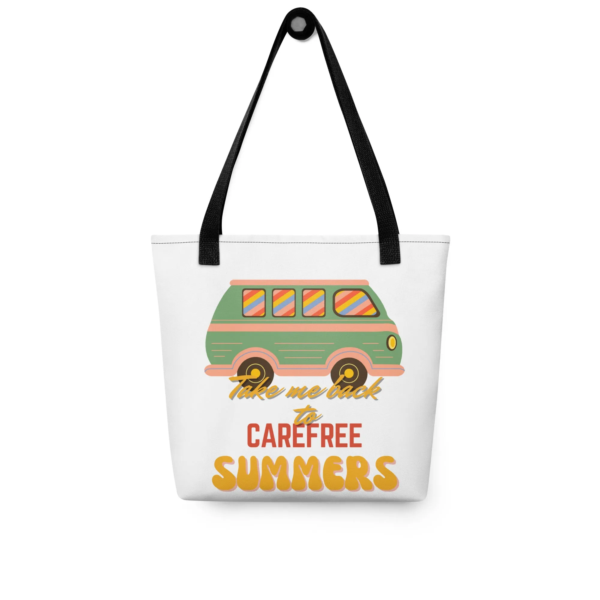 Retro Roadtrip Ready: 'Take Me Back to Carefree Summers' Tote Bag