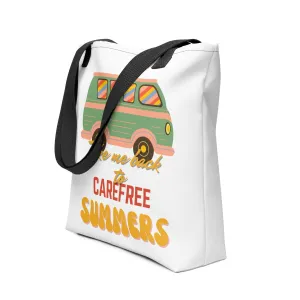 Retro Roadtrip Ready: 'Take Me Back to Carefree Summers' Tote Bag
