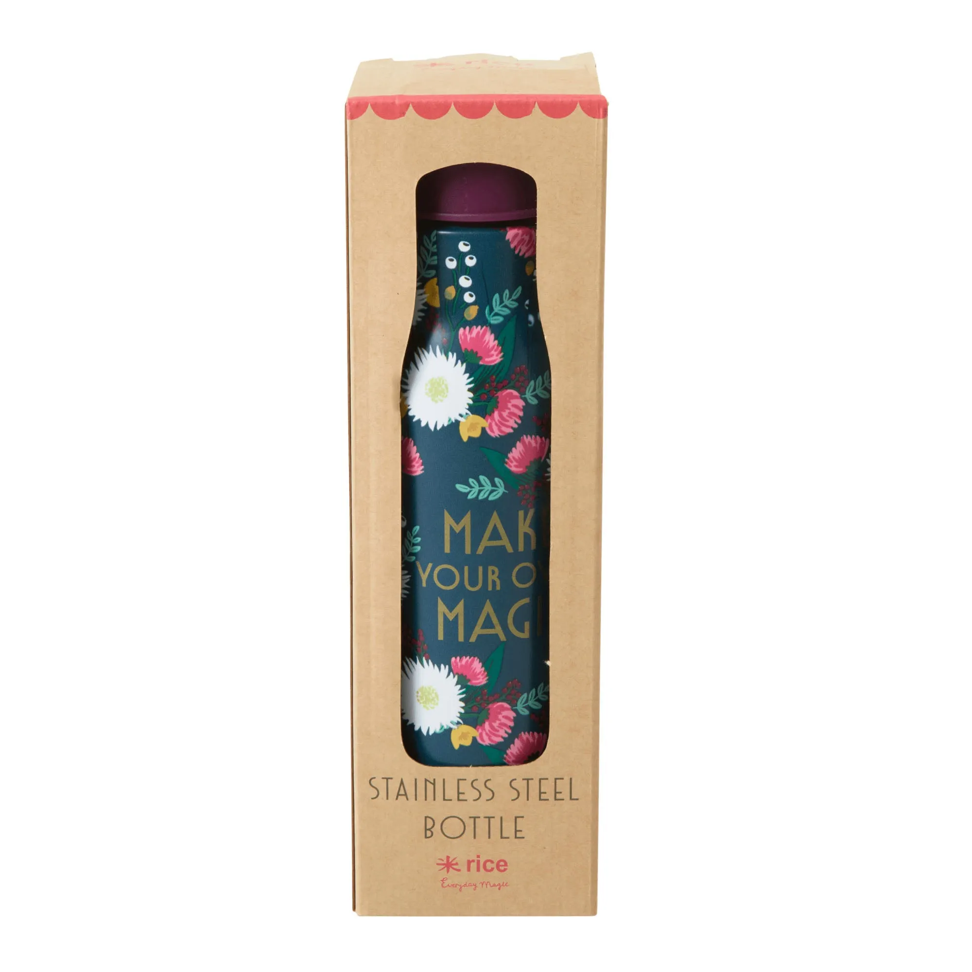 Rice DK Stainless Steel Drinking Bottle with Wedding Bouquet Print