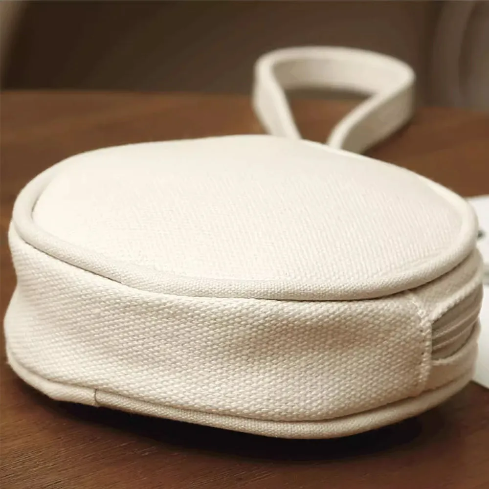 Round coin purse, small canvas hanging bag, small storage bag