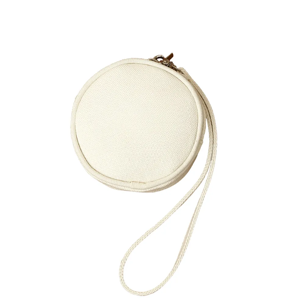 Round coin purse, small canvas hanging bag, small storage bag