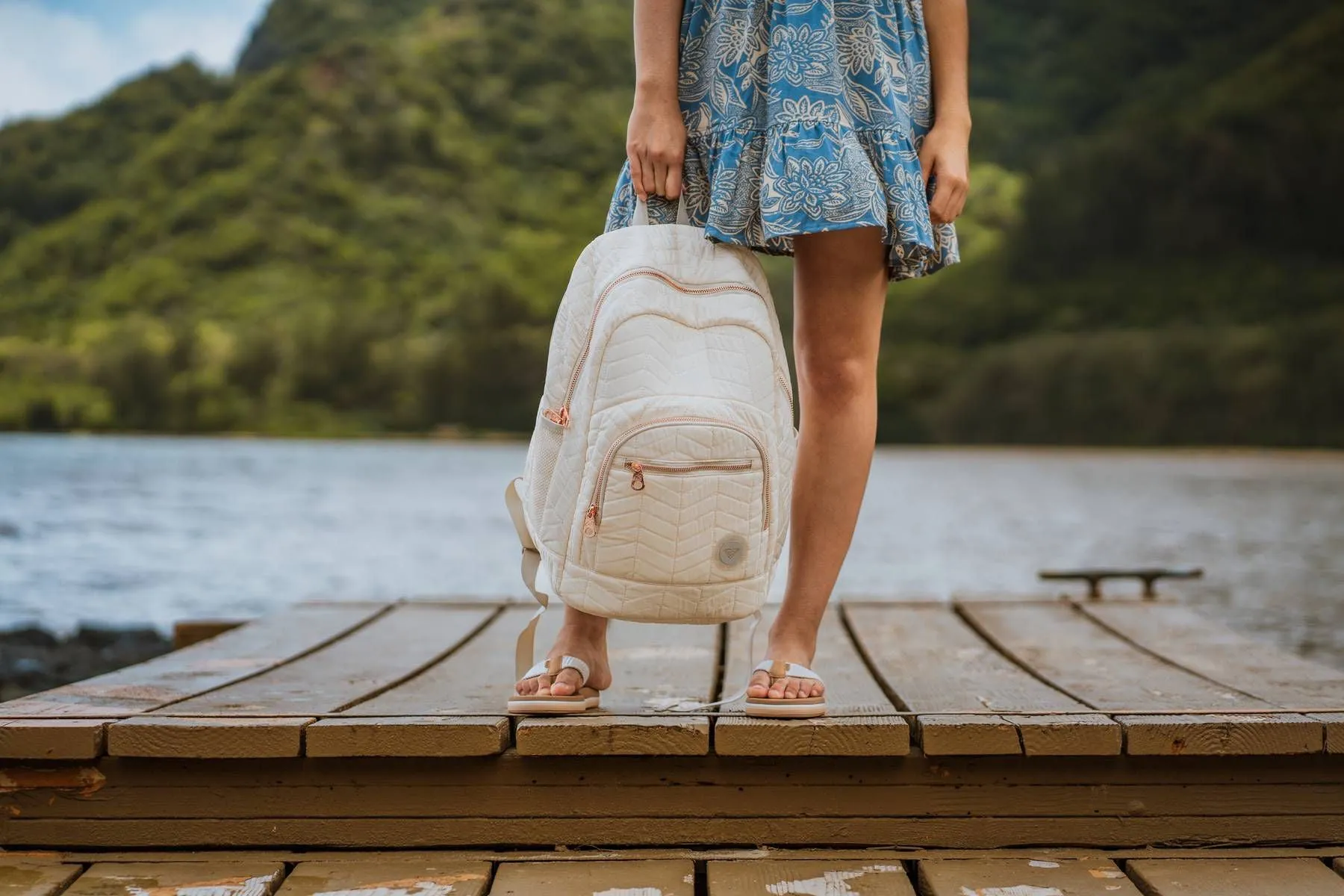 Roxy "Big Big Love" Backpack - Cream & Rose Gold