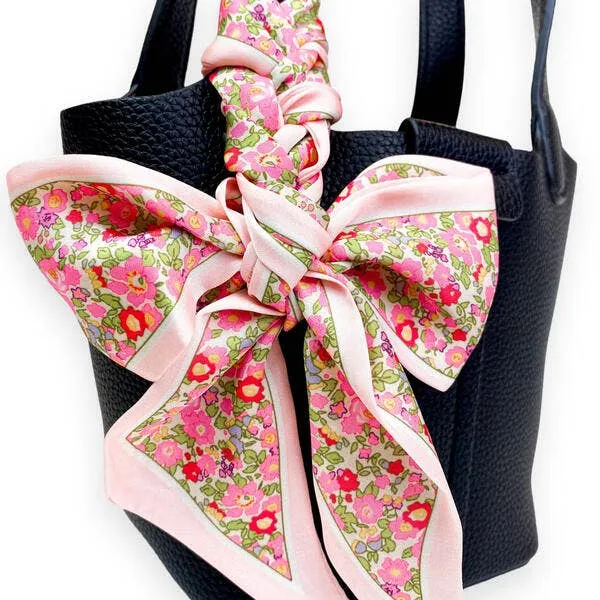 Satchel Bag w/ Scarf: BLACK
